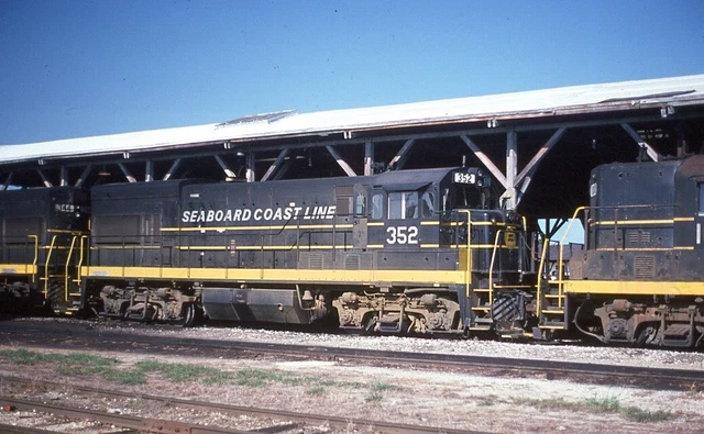 ORIGINAL 1976 RAILROAD SLIDE SCL SEABOARD COAST LINE 352 Sanford FLORIDA GE U18B