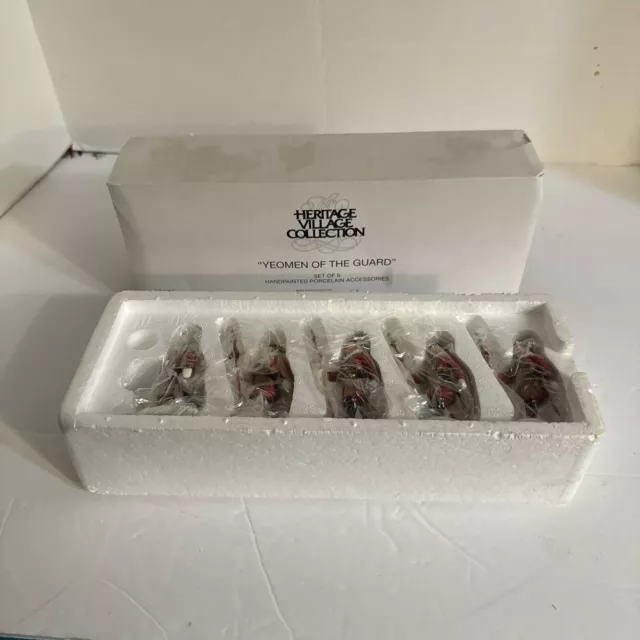 Dept 56 Yeomen of the Guard set of 5 Dickens Village 58397 with box Hand Painted