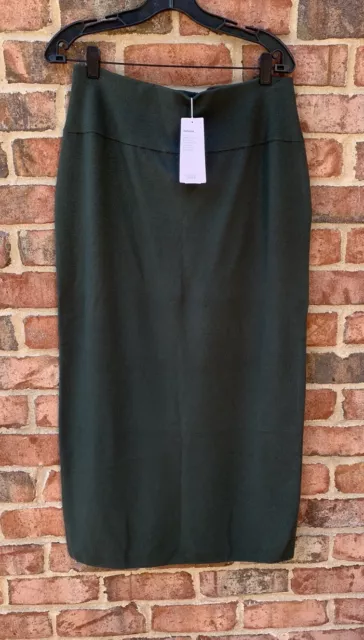 NWT Eileen Fisher Deep Hemlock Green Luxe Merino Full Length Pencil Skirt $278 L