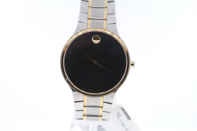 Men's Movado 0606388 SERIO Two-Tone Stainless Steel Black Dial Watch