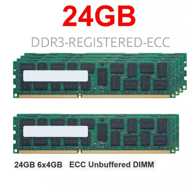 6x 4GB 24GB RAM RDIMM ECC REG DDR3 1333MHz HP Workstation C2 Z620 Z800 Z820