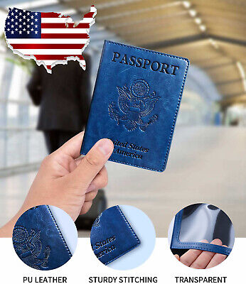 Slim Leather Passport Holder Travel Wallet Credit ID Card Blocking Case Cover US