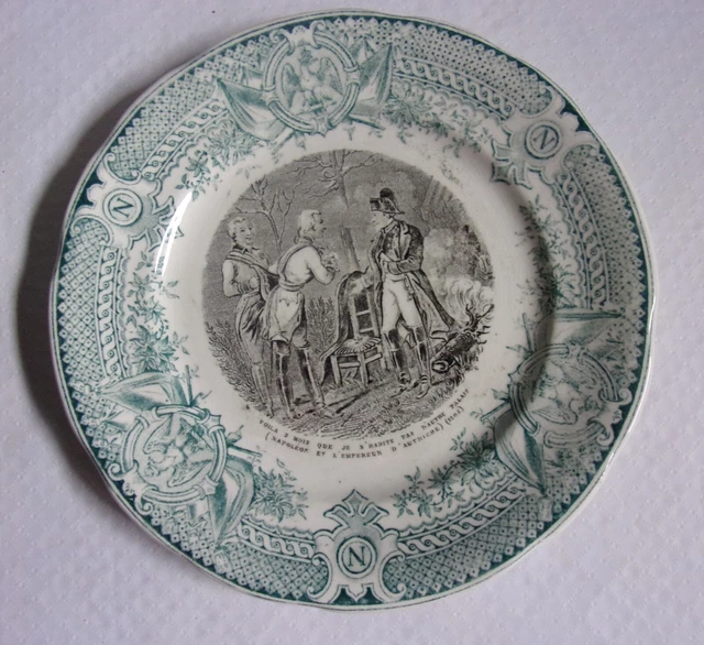 Assiette Ancienne Sarreguemines Napoléon - Originale 1830 - Bon état