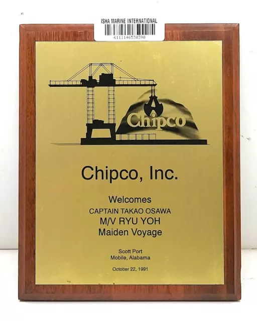 Vintage Antique Wooden Plaque & Sign "CHIPCO" For Decoration