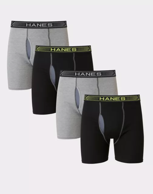 Hanes Men's Boxer Briefs 12-Pack Performance X-Temp 4-Way Stretch Mesh S-3X
