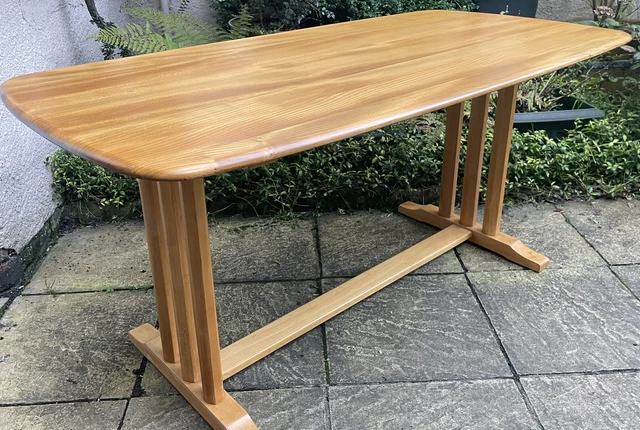 Fine  Very Rare Retro Ercol Plank Dining Table Amazing Condition Seldom Seen