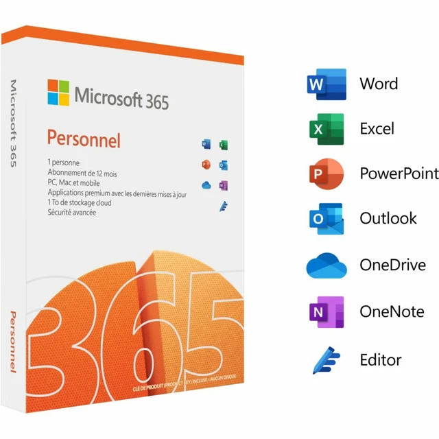 LOGICIEL DE BUREAUTIQUE MICROSOFT 365 Personnel EUR 69,00 - PicClick FR