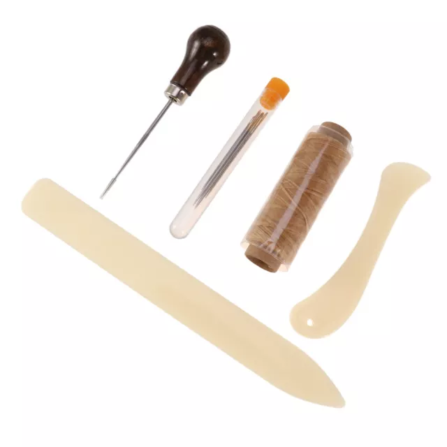 Bookbinding Kit Set Supplies Bone Folder Thread Needles Hand Waxed-PK