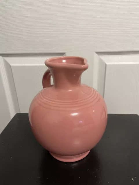 Pink Fiesta Ware Pitcher Rose Homer Laughlin HLC USA 8" Carafe 2