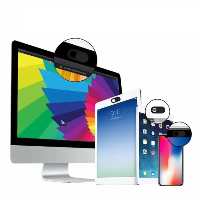 Cache Camera x3 pour IPHONE 8 PLUS Smartphone Webcam PC Tablette Lot de 3 (NOIR)