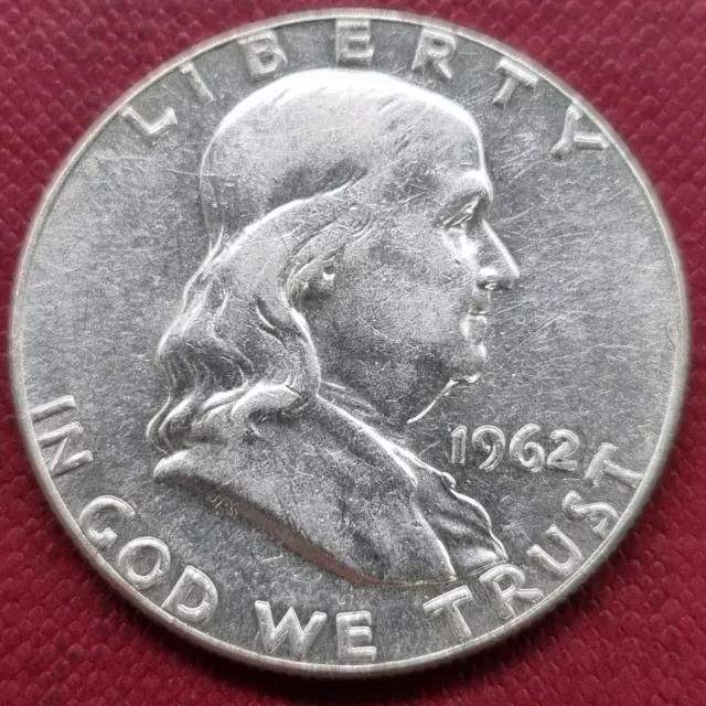 USA 1962 Benjamin Franklin Half Dollar Silber 50 Cent Top Erhaltung #MO736