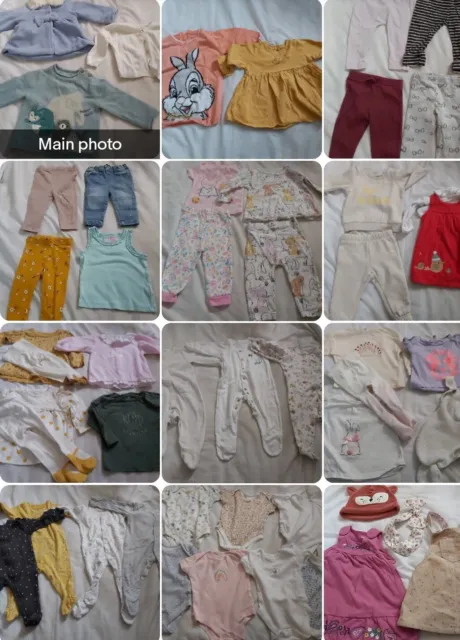 Enorme pacchetto di vestiti per bambina 3-6 mesi 50 articoli inc SUCCESSIVO, M&S, cura della madre...