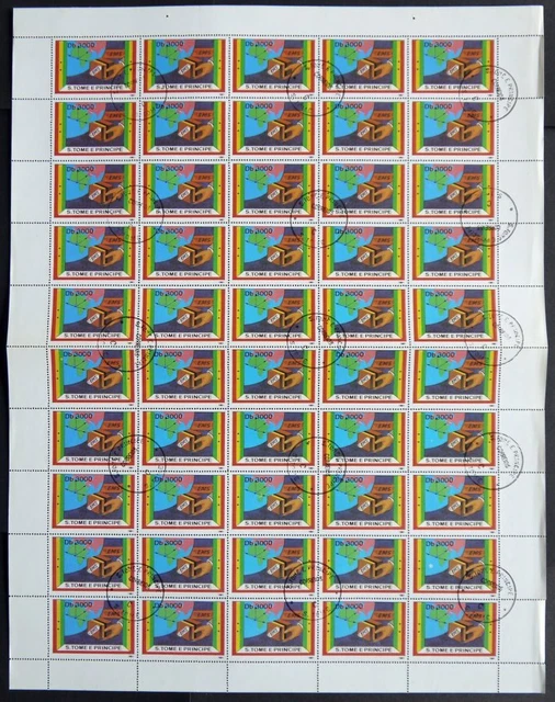 SAO TOME UND PRINCIPE 1991, 3000 Db. Eilmarke im Bogen (50), Marken Pracht, Mi.