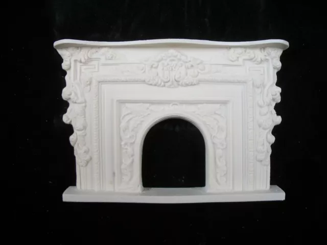 Fireplace - Arched UMF6 polyresin dollhouse miniature 1/12 scale Rococo Style