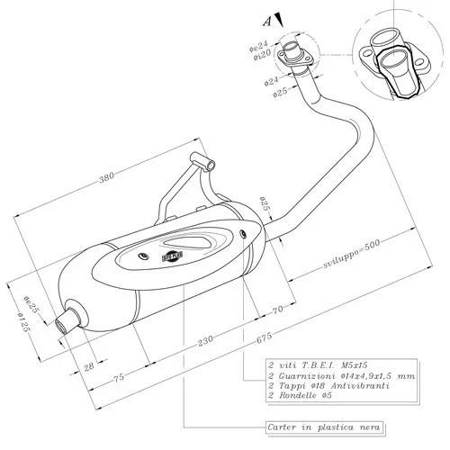 Nuovo Scarico Marmitta Sito Plus Piaggio Zip 50 2000-4-Stroke 0582