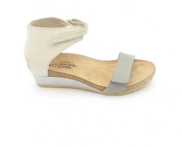Naot Leather High Back Strap Wedge Sandal Prophecy Gray