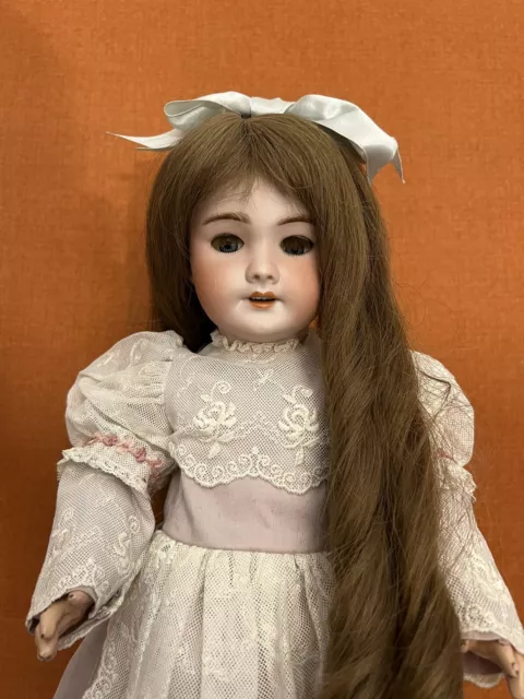 Antique 18" French Bisque Head Doll SFBJ 301 Bebe On Marked French Body Nice!