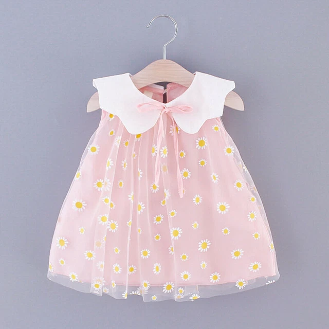 Toddler Baby Girls Ruffle Princess Dress Sleeveless Kids Summer Floral Bow Skirt 6
