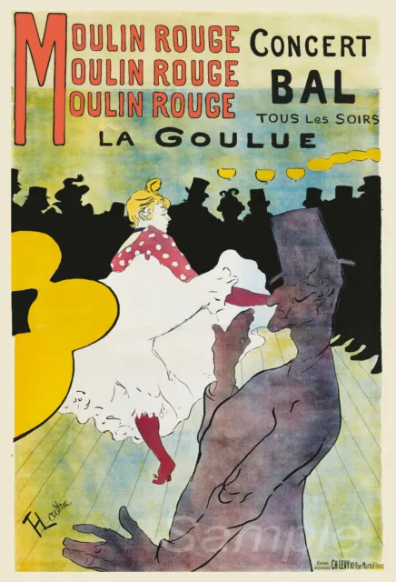 Vintage Moulin Rouge French Advertising A4 Poster Print