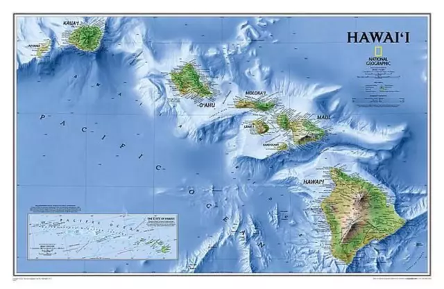Hawaii, Tubed: Wall Maps U.S. by National Geographic Maps Map Book