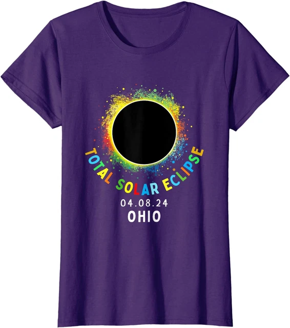OHIO TOTAL SOLAR Eclipse Totality April 8 2024 Tie Ladies' Crewneck T