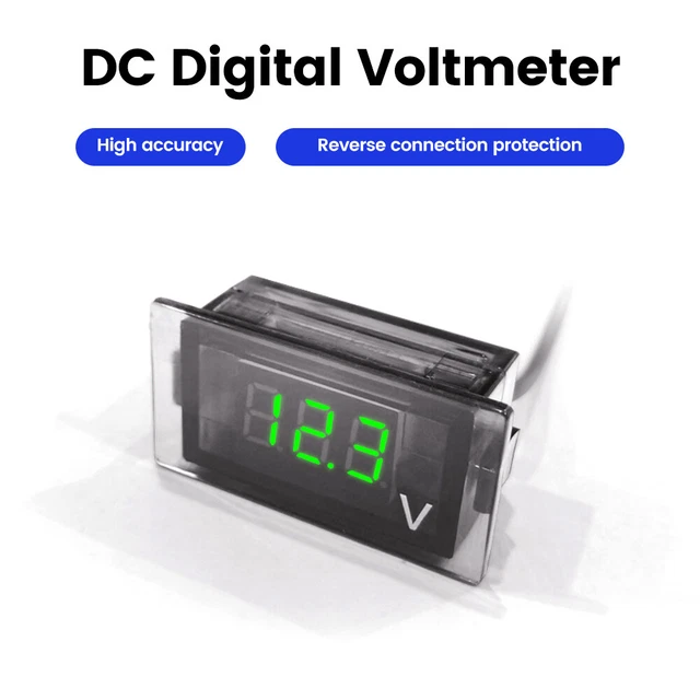 Voltmetro Digitale Riloer Con Presa Accendisigari 12V-24V Per Auto, Moto, Barca, Con Display LED Verde Impermeabile, Monitoraggio Batteria - 2