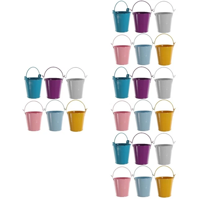 24 Pcs metal buckets for party Mini-Eimer Sandwanne Saftiger Pflanzer Der Sommer
