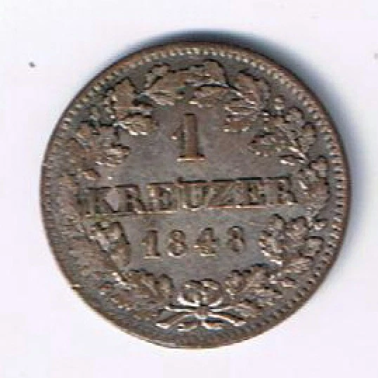 German States - Bavaria 1 kreuzer 1848