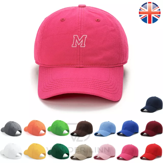 Personalised Embroidered Initials BASEBALL CAP HAT COTTON MENS LADIES