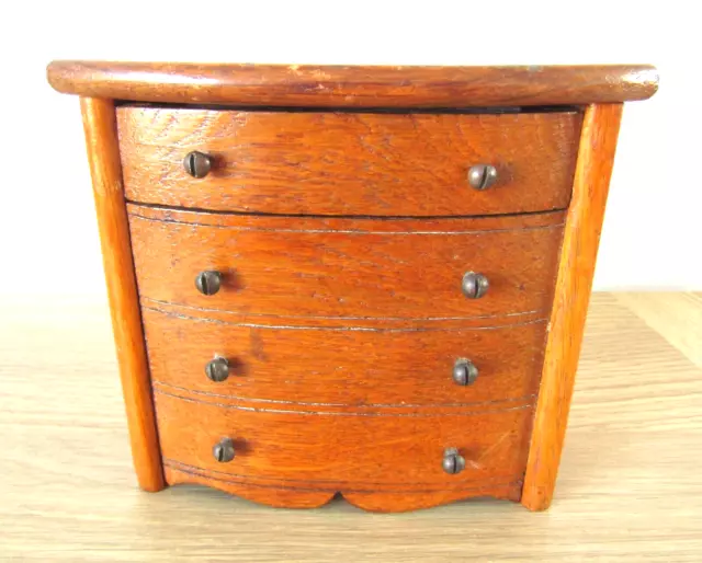 Vintage Wood or Treen Hand Made Model of Chest of Drawers
