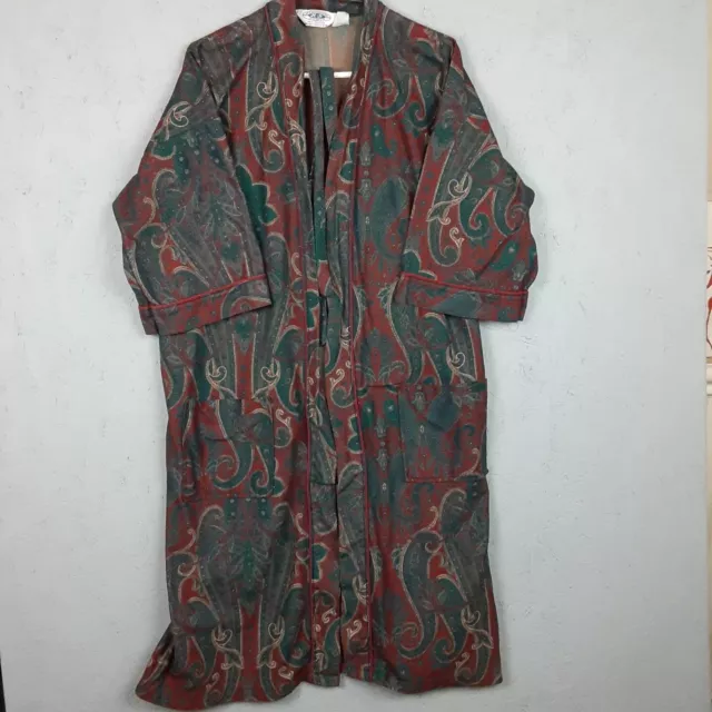 Vintage Hemingway Point Robe Mens Red Green Paisley One Size 36-46 Lightweight