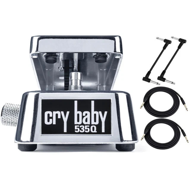 Dunlop 535Q-C Cry Baby Multi-Wah Guitar Effects Pedal, Chrome with Cables