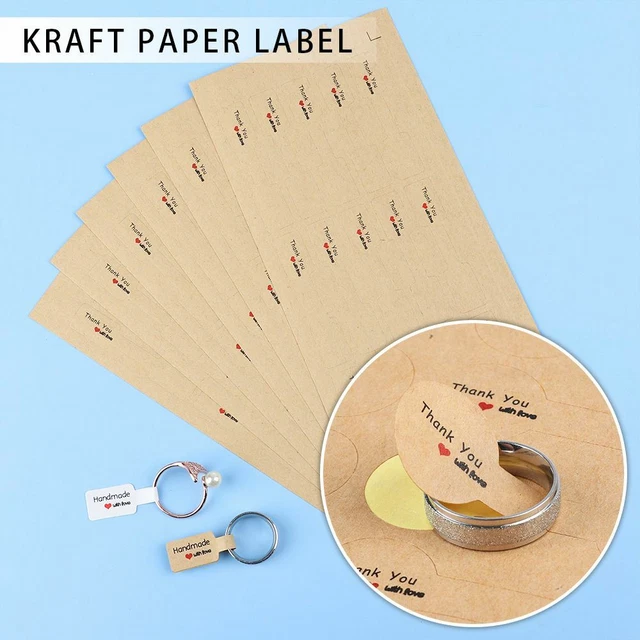 Handarbeit mit Liebe Hangtag für Kraftpapier Etiketten für Schmuck Vielen Dank