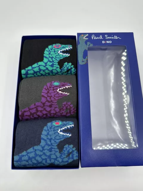 Paul Smith Men Socks Pack Of Mixed 3 Pairs Dino Pack Made In England RRP55