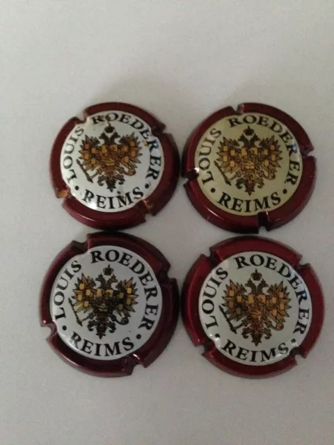 4CAPSULES DE CHAMPAGNE ROEDERER No90,90a FOND CREME VERSO OR No90b +1
