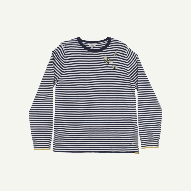 Joules Womens Navy Viscose blend Striped Long sleeved Jumper 12 M
