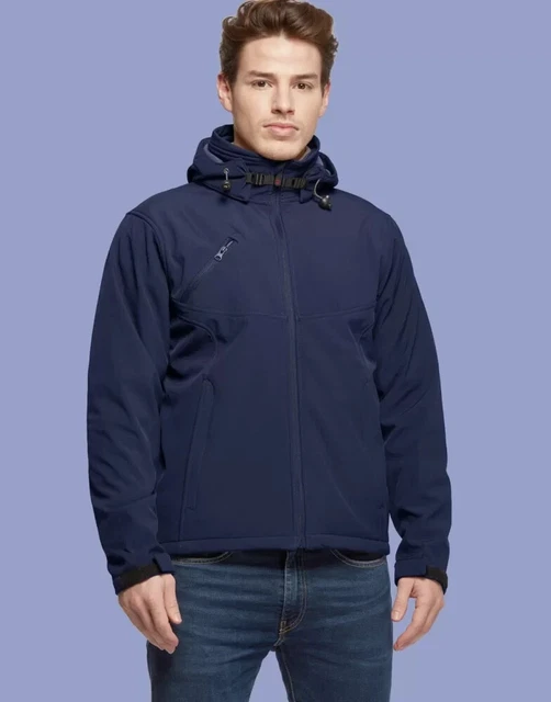 Veste Softshell Homme NISEKO 3 Couches Avec Capuche - Bleue, Taille L