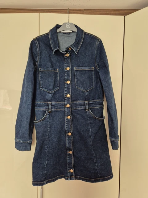 ZARA DENIM MINI Dress Womens Dark Indigo L Denim Jean Long Sleeve 4365/282  18.00 - PicClick UK