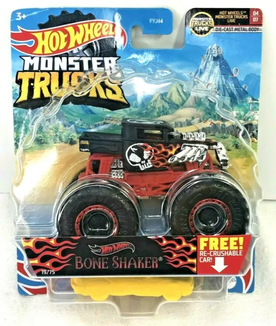 Hot Wheels Monster Trucks 2 Pack + matching cars Bone Shaker & Shark Wreak  $8Sh