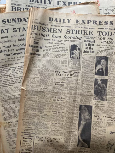 Daily Express Newspaper 11th 12th 13th 14th 15th 17th OR 18th October 1949 ORIGI