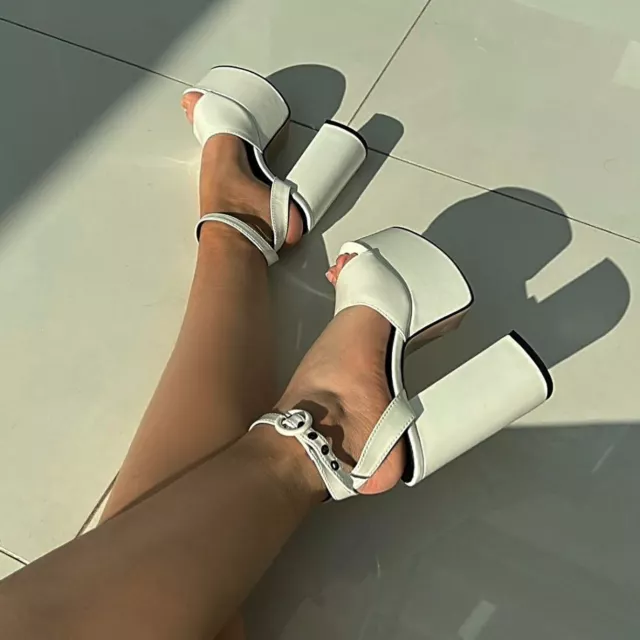 Summer High Wedge Heels Platform Sandals Lace Up Open Toe Women