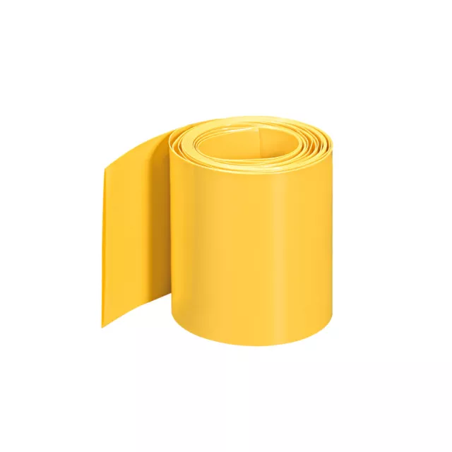 PVC Heat Shrink Tube 60mm Flat Width Wrap for Three 18650 2m Yellow