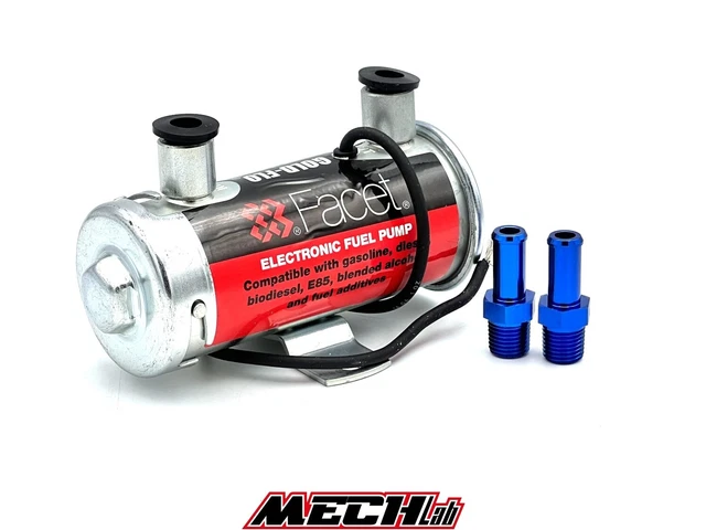 pompa bassa pressione FACET rossa red top con raccordi 10mm tubo in gomma 480532