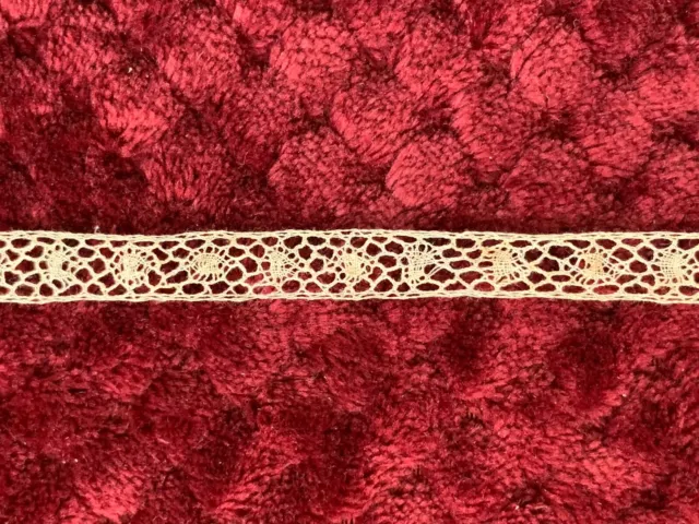 Antique Edwardian French Valenciennes Bobbin lace Insertion - 196cm by 0.8cm