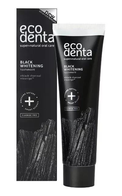 ECODENTA Organic Black Whitening Toothpaste with Black Charcoal & Teavigo 100ml