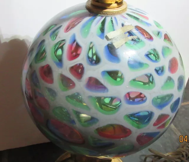 Murano Art glass lamp  Multi Colored Made in 1955 "Tiffany" Pattern, Gorgeous!