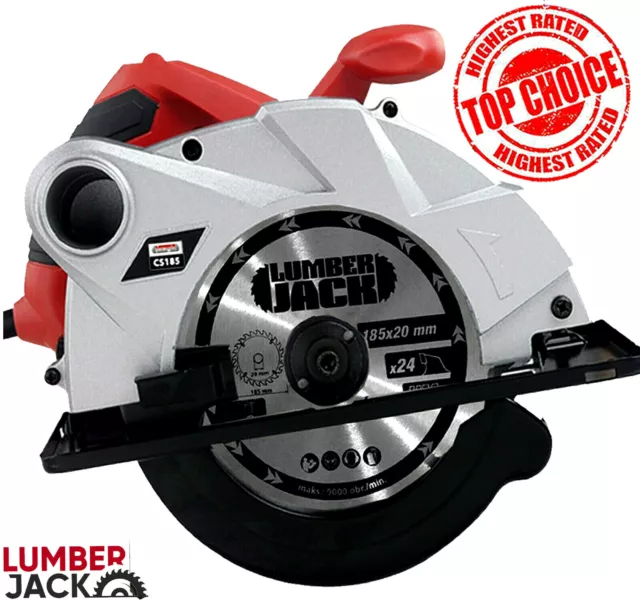 Lumberjack 185mm Circular Saw 240V with TCT Blade 1400W  0-45° Scale Heavy Duty