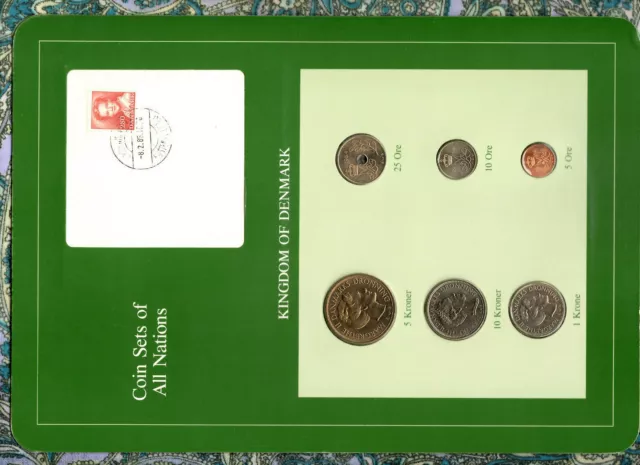 Coin Sets of All Nations Denmark all 1984 UNC 1, 5, 10 Kroner 25, 10, 5 Ore