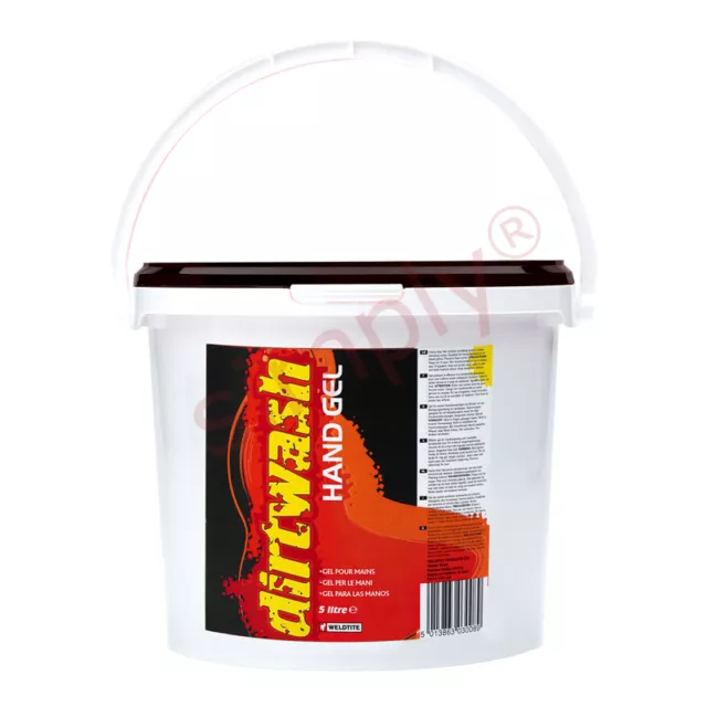 Weldtite Dirtwash Workshop Sized Heavy Duty Hand Cleaner Beaded Gel 5 Litre Tub