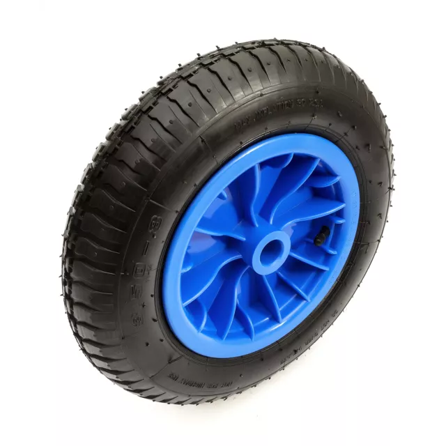 3.50-8 Wheel Pneumatic Tyre & Inner Tube 14 Inch Blue 1" Bore Launch Trolley